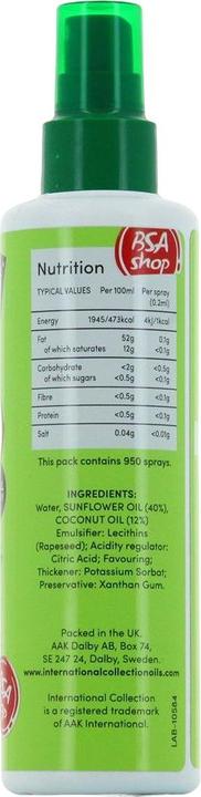 Nährwerte und Zutaten International Collection Kochspray (190 ml)