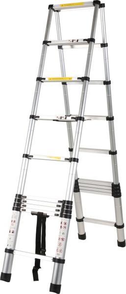 Produktbild Manser HWC Aluminium Teleskop-Doppelstufenleiter bis 2.90 m - 10 Sprossen (Gerüst, 290 cm)