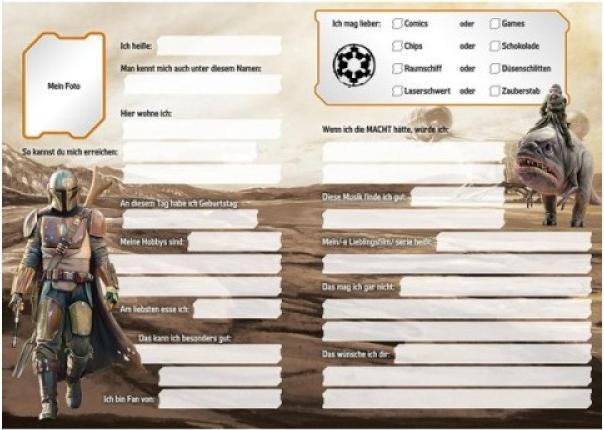 Produktbild Panini Star Wars The Mandalorian: Freundebuch (Deutsch, Panini, 2021)