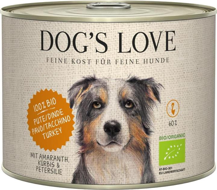 Image du produit Dog's love BIO Dinde, amarante, potiron & persil (Adulte, 6 pcs, 239 g)