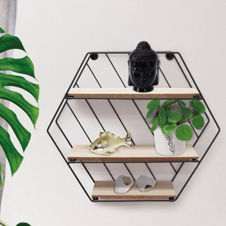 Image du produit Casativo Étagère suspendue en métal et bois, noir, marron (31 x 9 x 35 cm)