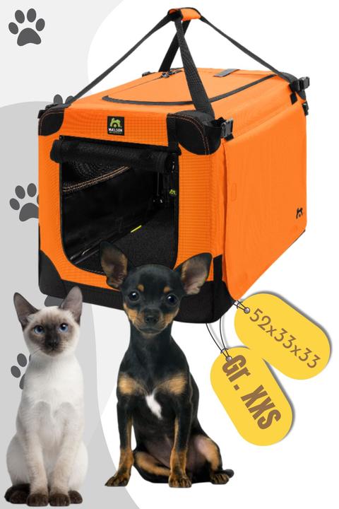 Actual product image Maelson Soft Kennel faltbare Hundebox in 3 Grössen - Neon Orange (Dog, Breathable, Washable, Foldable)