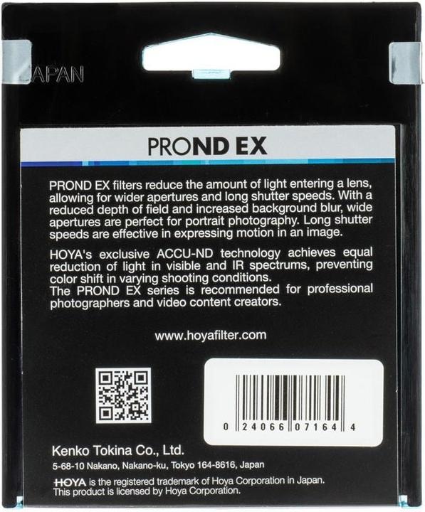 Actual product image Hoya PRO ND EX 8 Filter (67 mm, Neutral density filter, 67 mm)