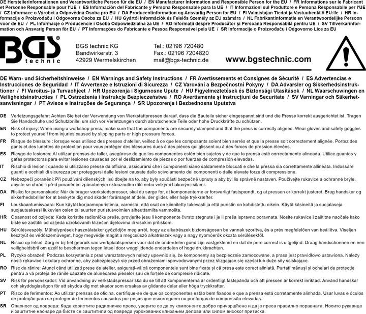 Produktbild BGS Unterlagen-Satz für Werkstattpressen