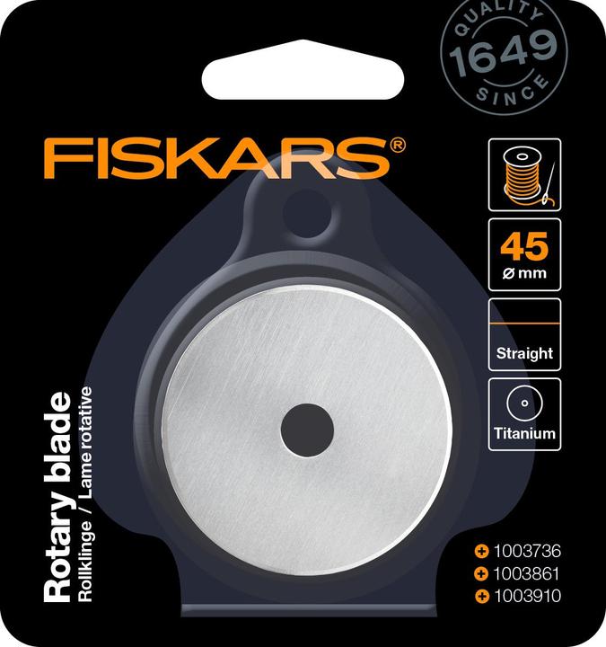 Image du produit Fiskars Lames de rechange, p. Couteau à rouleau, diamètre de la lame 45 mm (Lame de rechange)