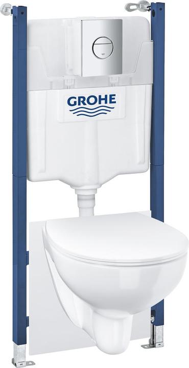 Grohe Solido Bau Keramik 5-in-1 Set, incl. élément de bâti-support, WC suspendu, siège, plaque de