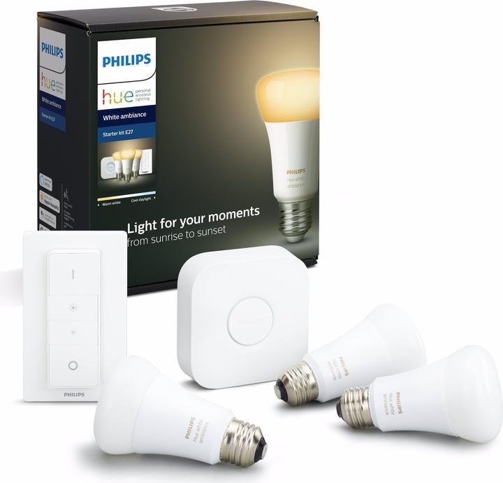 Image du produit Philips Hue White Ambiance BT (E27, 8.50 W, 806 lm, 3 x, F)