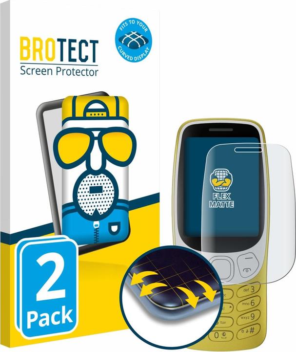 Produktbild BROTECT Fullscreen Schutzfolie Displayschutz Folie Matt Entspiegelungsfolie (2 Stück, Nokia 3210)