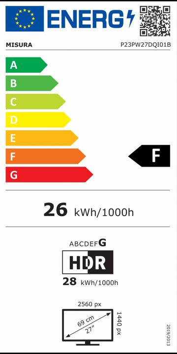 Energie-Label Misura High Resolution monitor 27" - 75 Hz (2560 x 1440 Pixel, 27")