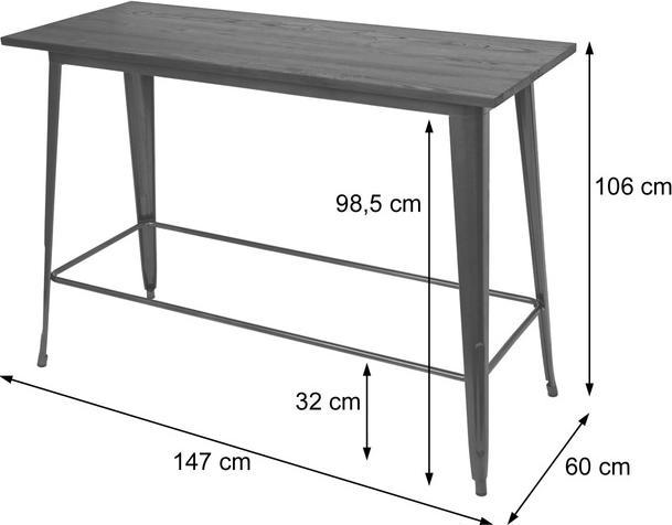 Produktbild Swisshandel24 Bartisch, Hochtisch Tresentisch, Industrie-Design Ulme Holz FSC-zertifiziert 106x147x60cm vintage sc