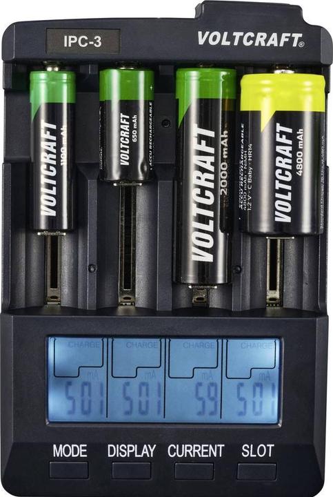 Produktbild Voltcraft Rundzellen-Ladegerät IPC-3 (1 Stk., 14500, 18650, AA, CR123A, Ladegerät ohne Akku)
