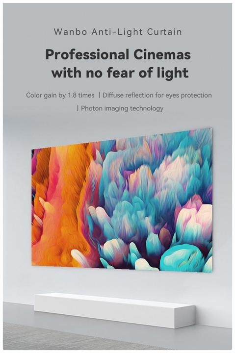 Productafbeelding Xiaomi Wanbo WBAA02 Anti-Licht Porjector Gordijn Pro, Draagbaar, 100"", Wit EU