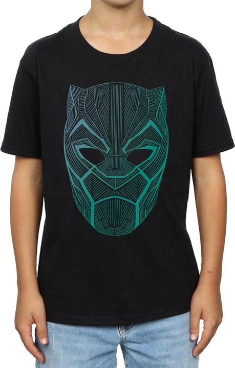 Actual product image Boys Black Panther Tribal Mask T-Shirt (140, 146)