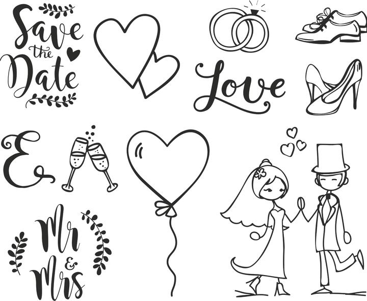 Immagine prodotto Heyda Set di francobolli per il matrimonio