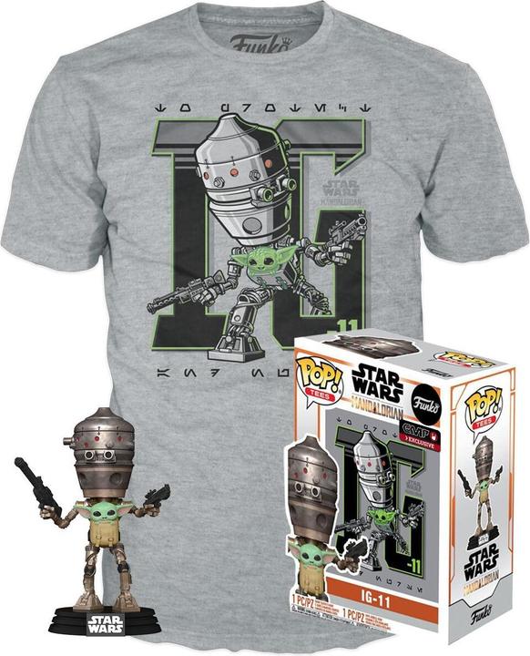 Actual product image Funko Pop! SW Mandalorian : IG-11 Excl w/ T-Shirt (M)