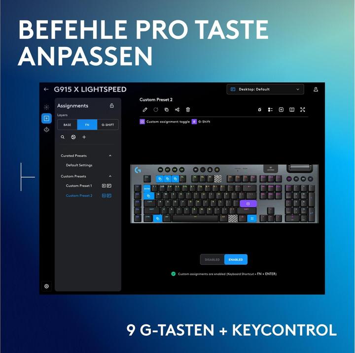 Image du produit Logitech G G915 X Lightspeed (CH, Sans fil, Filaire)