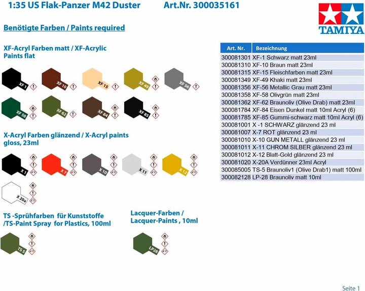 Produktbild Tamiya 1:35 US Flak-Panzer M42 Duster