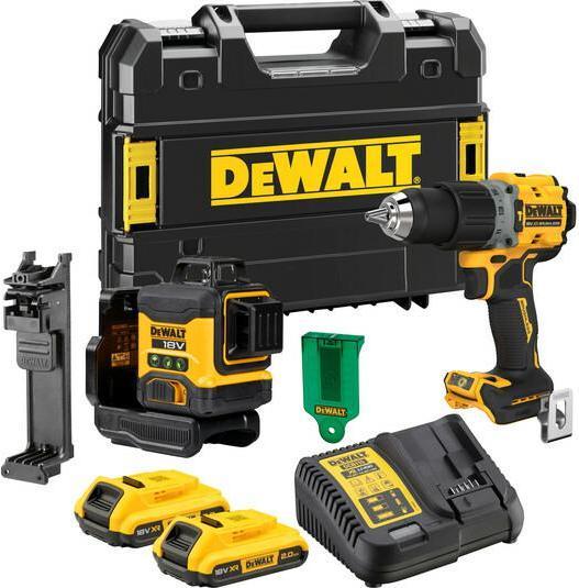 DeWalt ZESTAW COMBO 18V DCK2095D2T (DCD805+LASER 3x360 DCLE34031) 2x2,0Ah TSTAK