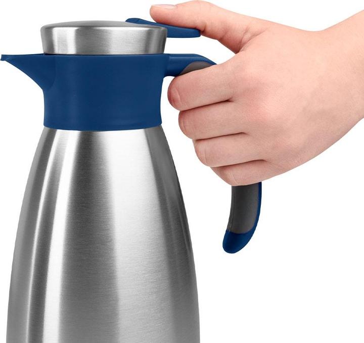 Image du produit Emsa Verseuse isolante SOFT GRIP, 1,5 litre, acier inoxydable / bleu Utilisation d'une seule main grâce (1.50 l)