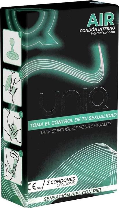 Actual product image Uniq AirFemale" female condom 3 pieces, latex-free female condoms with unique AirBubble (3 pcs.)