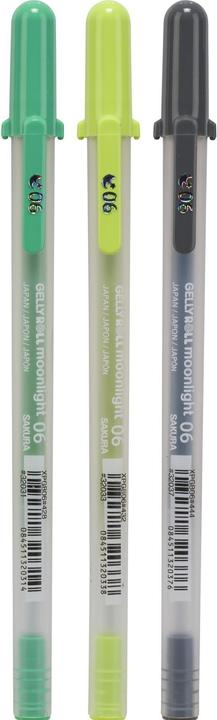 Image du produit Sakura Roller à encre gel Gelly Roll Moonlight 06 "Botanical (Bleu, Vert, Noir, 3 x)