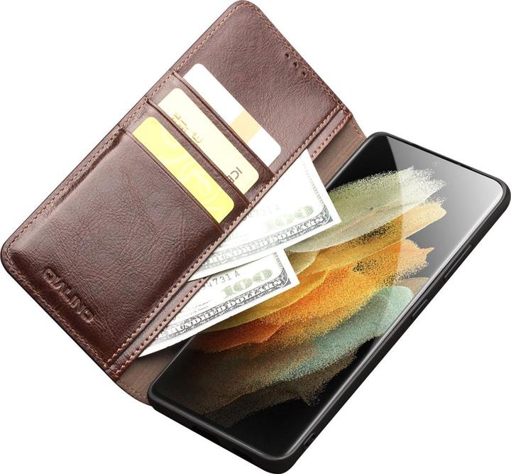 Actual product image QiAlino Fourre Flip cuir véritable (Samsung Galaxy S23 Ultra)