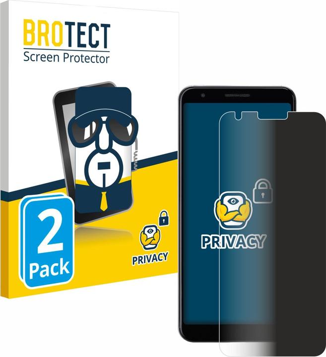 Productafbeelding BROTECT Anti-spionnetje privacyfolie Beschermfolie tegen blauw licht (2 Stuk, Google Pixel 3a)