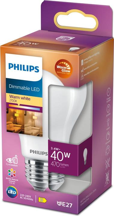 Produktbild Philips Warm Glow (E27, 3.40 W, 470 lm, 1 x, D)
