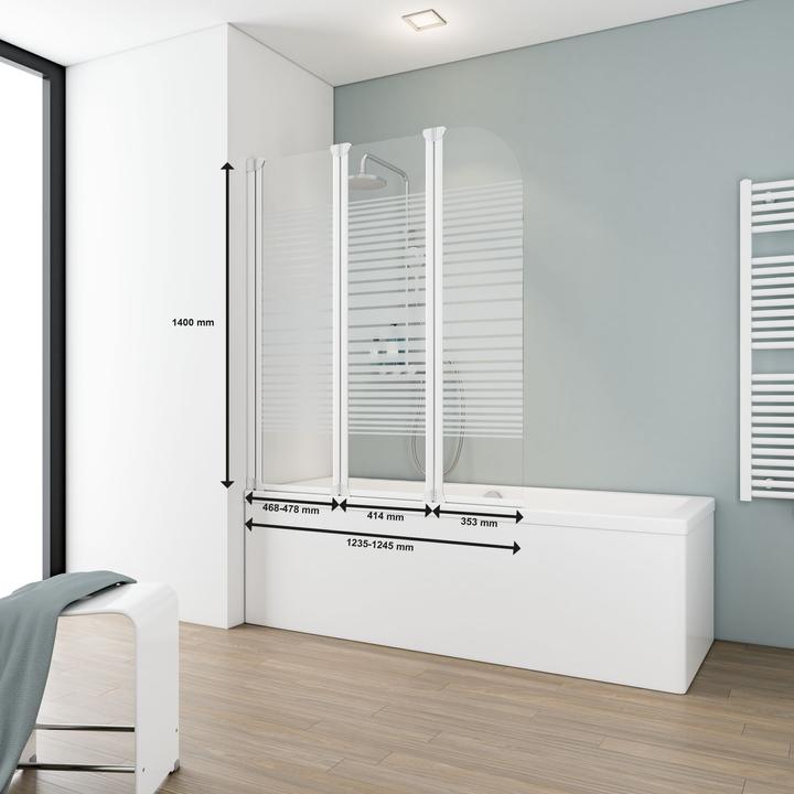Produktbild Schulte Badewannenaufsatz, 3-teilig (125 cm, 124.50 cm, 140 cm)