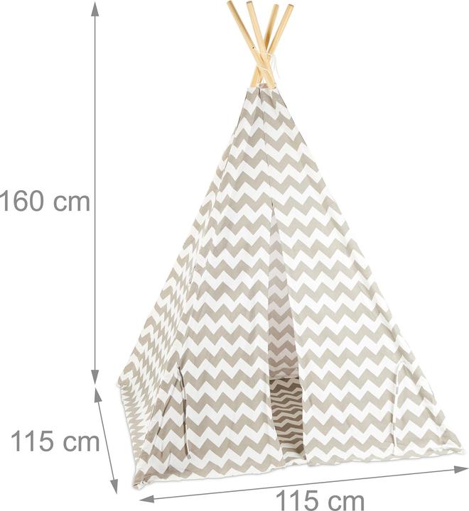 Immagine prodotto Relaxdays Tenda Giocattolo per Bambini, Bianca/Grigia
