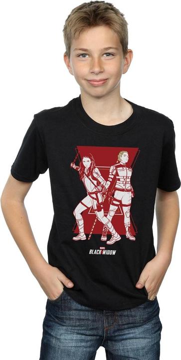 Actual product image Boys Black Widow Movie Sisters Silhouette T-Shirt (116)
