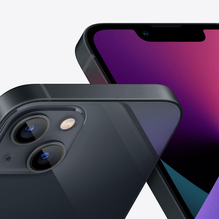 Produktbild Apple iPhone 13 (128 GB, Midnight, 6.10", SIM + eSIM, 12 Mpx, 5G)