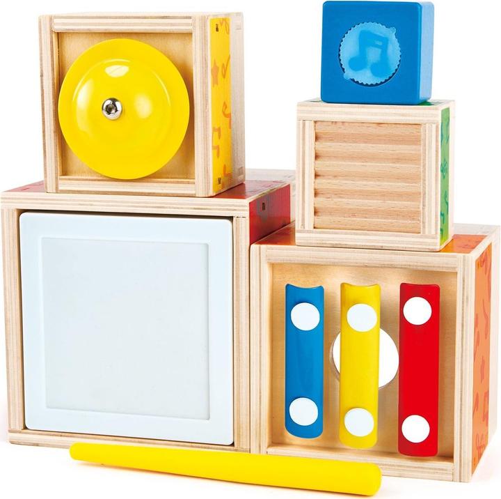 Actual product image Hape Music Stacking Cube (German)