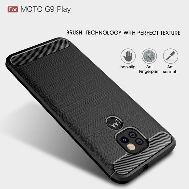 Productafbeelding MU Style Koolstofvezel TPU Softcase-serie (Motorola Moto G9 Play)