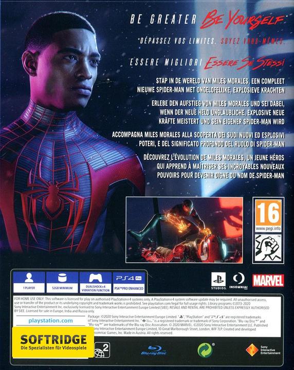Actual product image Sony Marvel’s Spider-Man: Miles Morales (PS4, Multilingual)