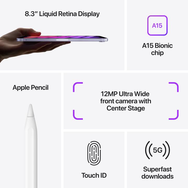 Image du produit Apple iPad mini 2021 (6.Gen) (5G, 8.30", 256 Go, Pink)
