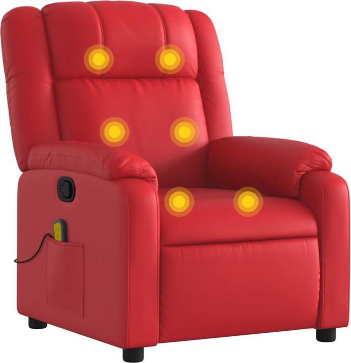 Produktbild VidaXL Massagesessel Fernsehsessel Relaxsessel Sessel Liegesessel Rot Kunstleder