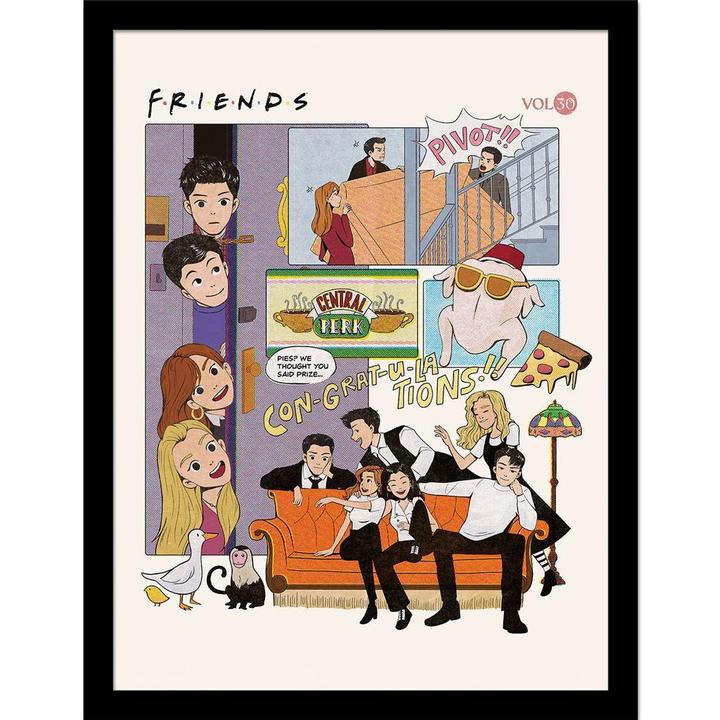 Immagine prodotto Friends 30 Years Comic Poster Incorniciato (40 x 30 cm)