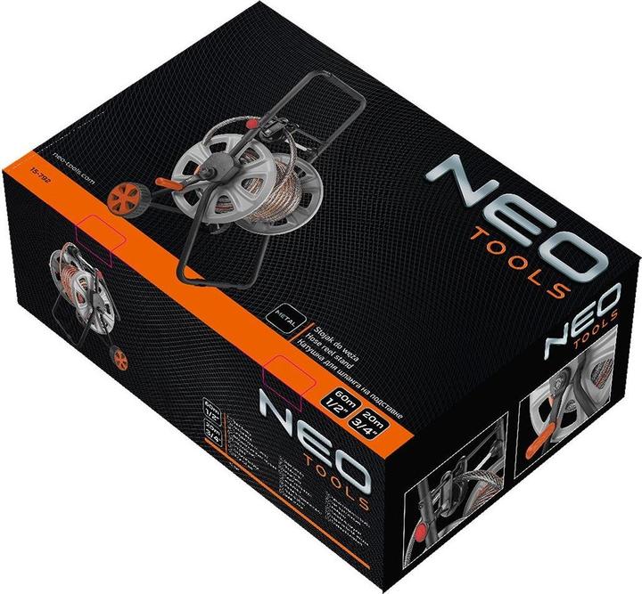 Produktbild Neo Gartenschlauchwagen, Metall, bis 60 m 1/2" Schlauch, mit Schlauchführung (60 m)