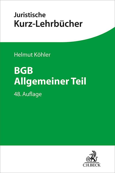 Produktbild BGB Allgemeiner Teil (Deutsch, Heinrich, Köhler, Helmut/Lange, 2024)