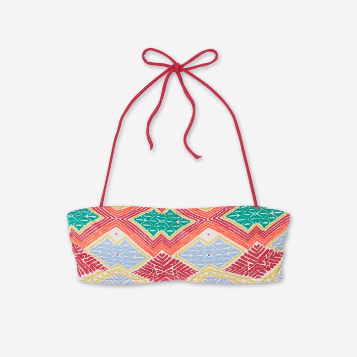 Actual product image Olaian Bikini-Oberteil Damen Bandeau Surfen Lori Sangria rot (80 C)