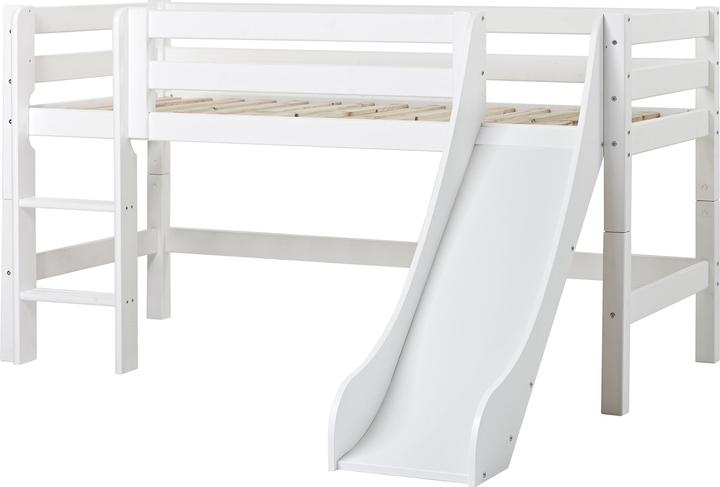 Hoppekids ECO Luxury half loft bed 90x200cm with slide, White