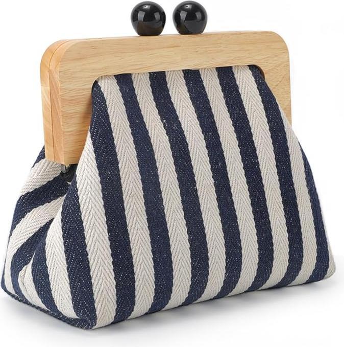 Only-Bags.Store Damen-Kupplung Geldbörse für Abend Partei, gestreiftes Muster Crossbody Bag, Designer Mode