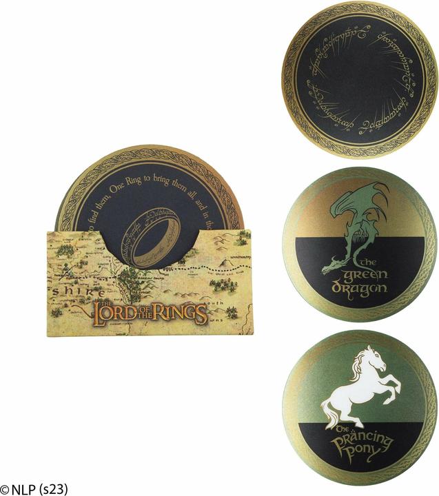 Productafbeelding Cinereplicas Lord of the Rings: Onderzetter (Set van 4) (4 x, Glazen onderzetter)