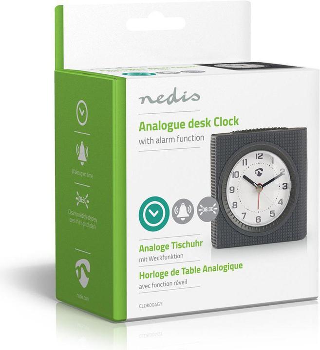 Actual product image Nedis Alarm clock, analogue, grey light