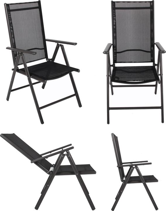 Image du produit VCM Ensemble de meubles de jardin en aluminium 80 x 80 verre noir (80 cm)