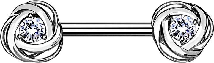 Produktbild Star Piercing Barbell silber Rosenblüte Kristall silber (Chirurgenstahl 316L, Messing)