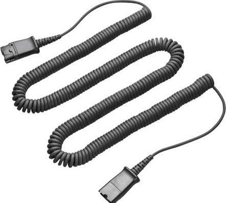 Actual product image Dacomex Coiled extension cord compatibe with Plantronics QD- 3 m