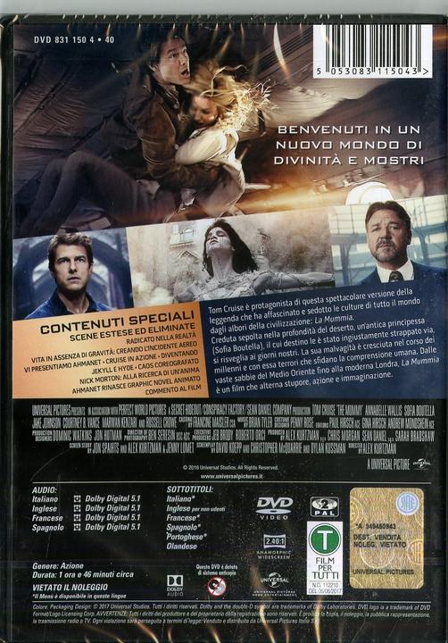 Actual product image La Mummia (2017) (DVD, 2017, English, Spanish, French, Italian)