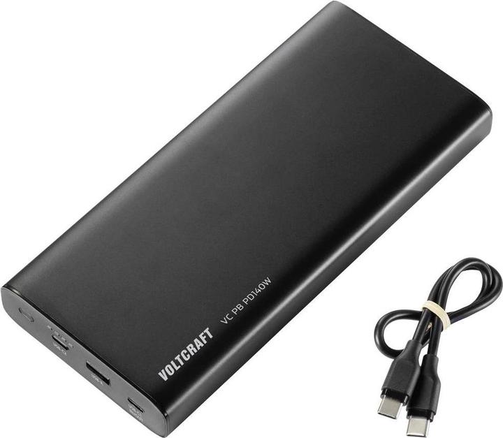 Image du produit Voltcraft VC PB PD140W Powerbank 22400 mAh Quick Charge 3.0, Power Delivery 3.0 Li-Ion Noir (mat) Statusan (22400 mAh, 5 W, 82.88 Wh)